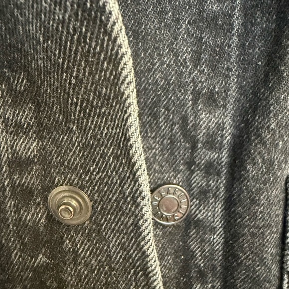 Agolde oversized S Charcoal Cropped Jean Jacket mint as new as possible cond - Picture 10 of 16